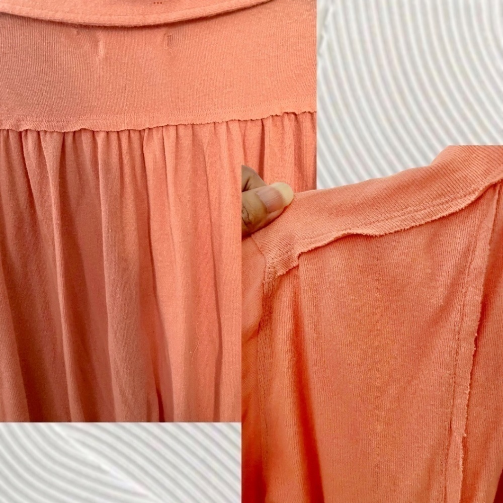 FREE PEOPLE Darren Long Sleeve Relaxed Billowy Deep V-Neck Crop Top NWT/XS - Picture 11 of 15